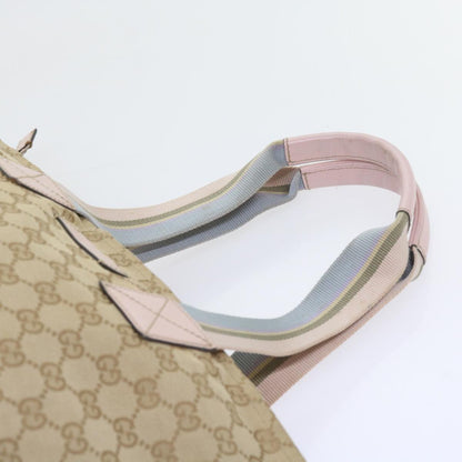 GUCCI GG Canvas Sherry Line Tote Bag Beige Light Blue Green 131230  59964