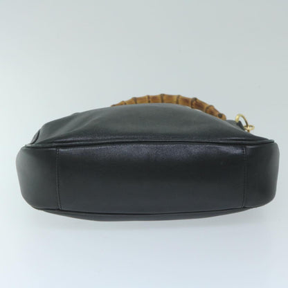 GUCCI Bamboo Shoulder Bag Leather Black 001 1705 1638  59973