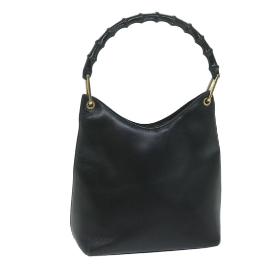 GUCCI Bamboo Shoulder Bag Leather Black 001 2058 3007  59974