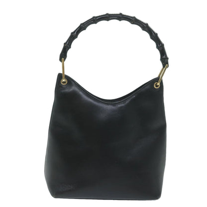GUCCI Bamboo Shoulder Bag Leather Black 001 2058 3007  59974