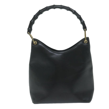 GUCCI Bamboo Shoulder Bag Leather Black 001 2058 3007  59974
