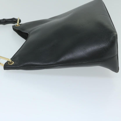 GUCCI Bamboo Shoulder Bag Leather Black 001 2058 3007  59974