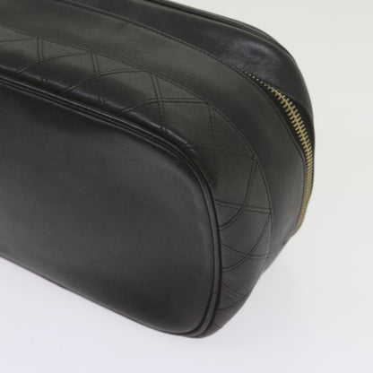 CHANEL Vanity Cosmetic Pouch Leather Black CC 59984