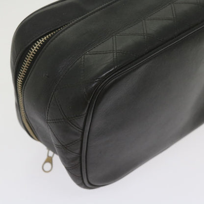 CHANEL Vanity Cosmetic Pouch Leather Black CC 59984