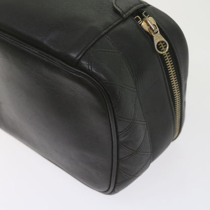 CHANEL Vanity Cosmetic Pouch Leather Black CC 59984