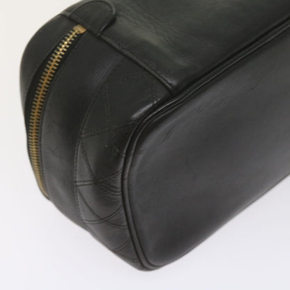 CHANEL Vanity Cosmetic Pouch Leather Black CC 59984