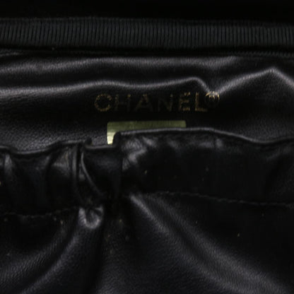 CHANEL Vanity Cosmetic Pouch Leather Black CC 59984