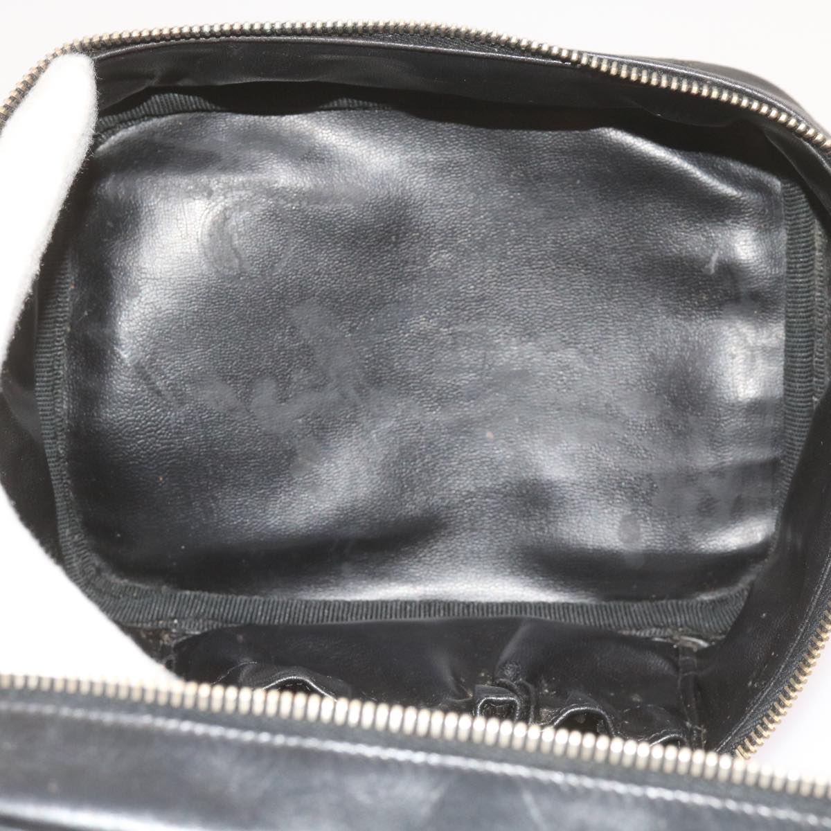 CHANEL Vanity Cosmetic Pouch Leather Black CC 59984
