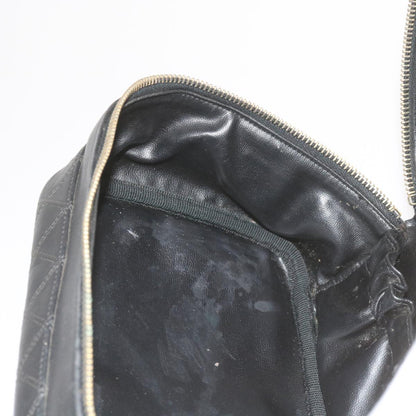 CHANEL Vanity Cosmetic Pouch Leather Black CC 59984