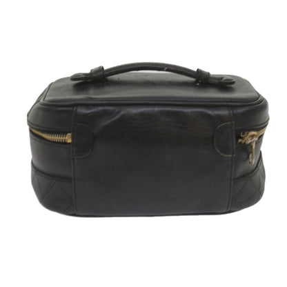 CHANEL Vanity Cosmetic Pouch Leather Black CC 59984