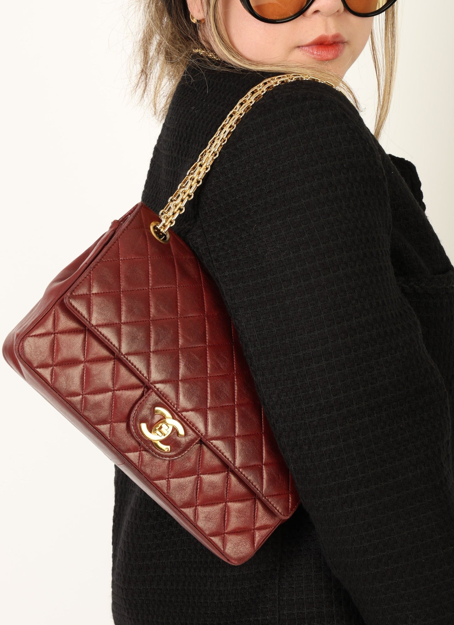 Chanel 1989 Red Lambskin Re-Issue Double Flap