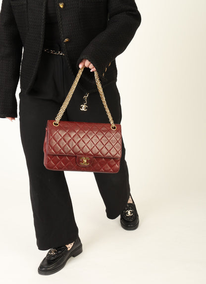 Chanel 1989 Red Lambskin Re-Issue Double Flap