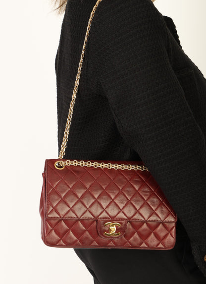 Chanel 1989 Red Lambskin Re-Issue Double Flap