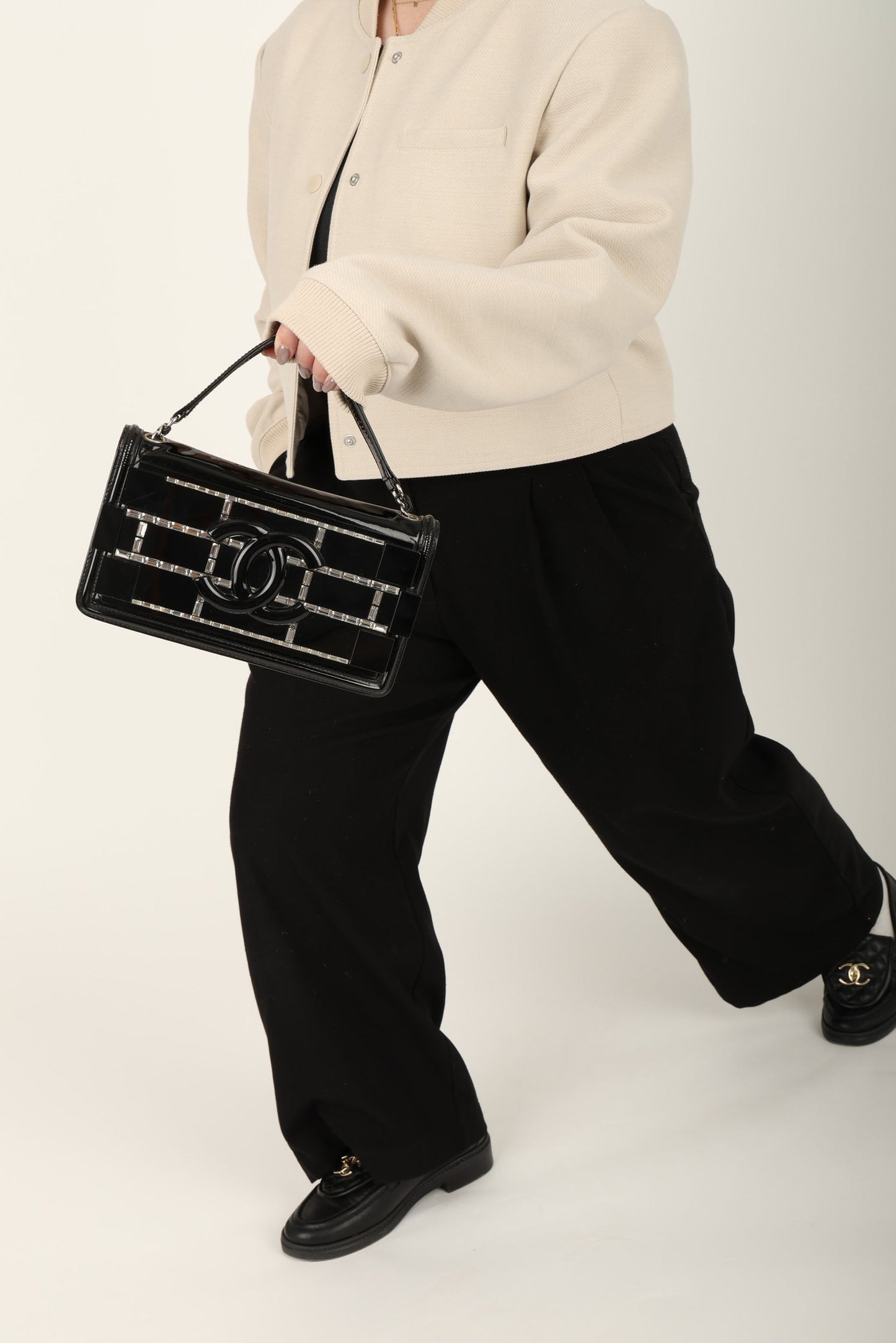 Chanel 2014 Patent Brick Crystal Flap