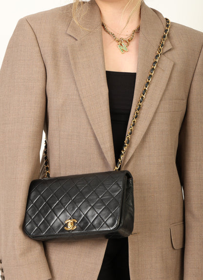 Chanel 1989 Lambskin Turnlock Medium Full Flap