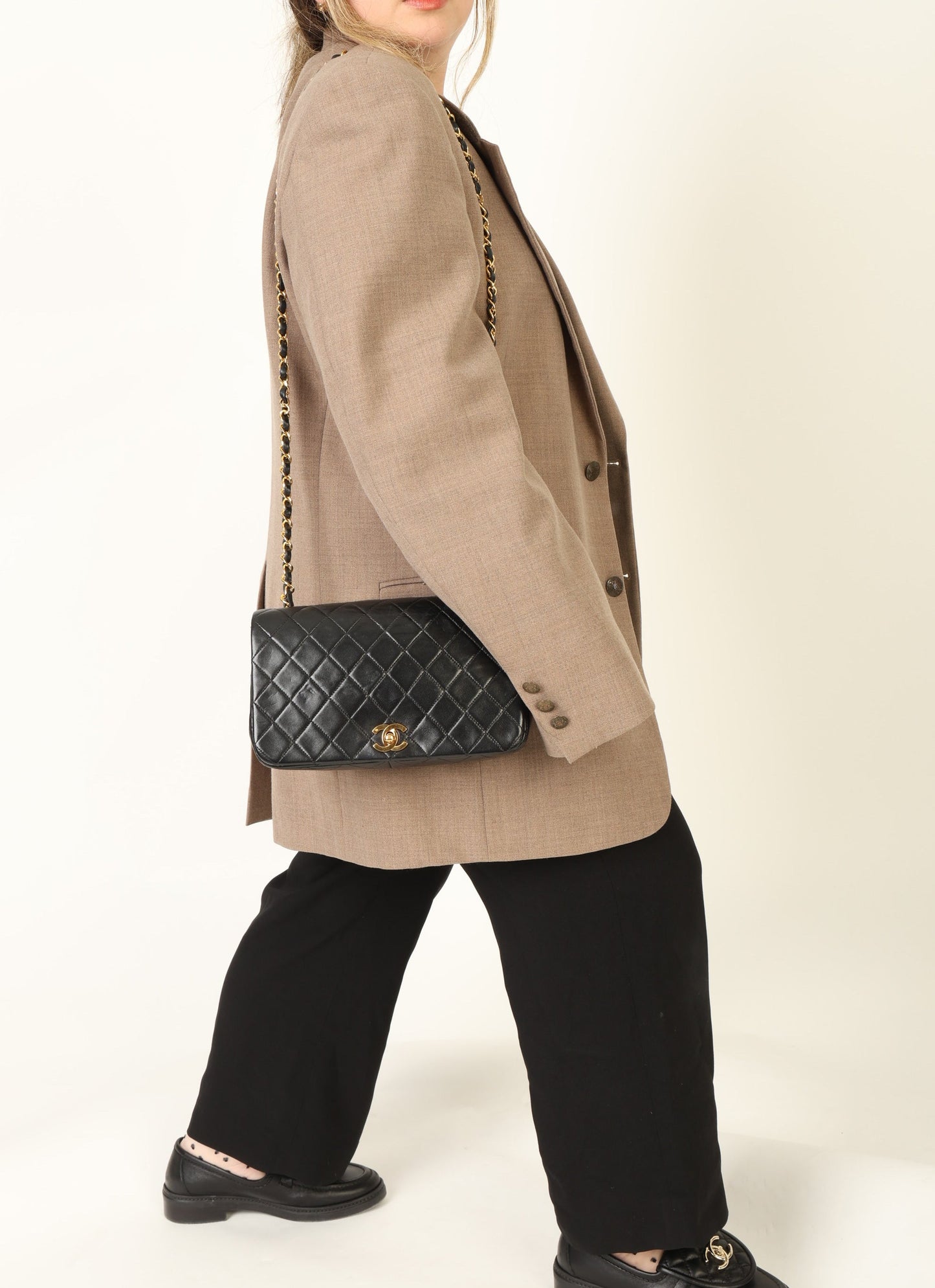 Chanel 1989 Lambskin Turnlock Medium Full Flap