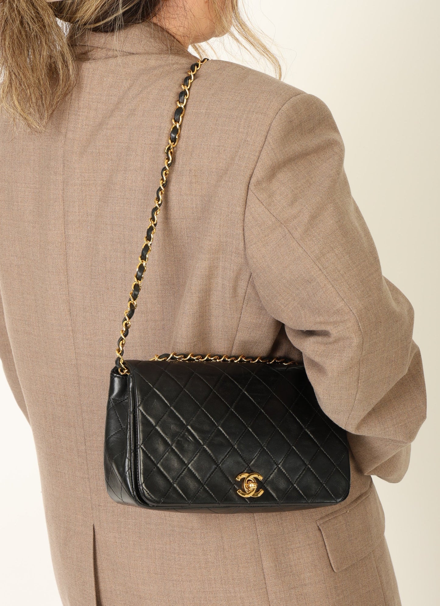 Chanel 1989 Lambskin Turnlock Medium Full Flap