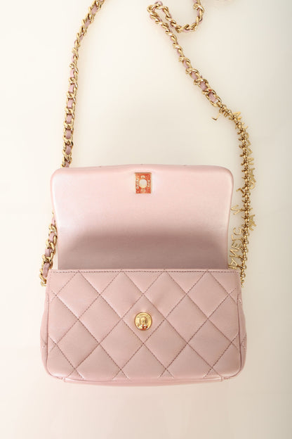 Chanel 24C Iridescent Lambskin Charm Flap Bag