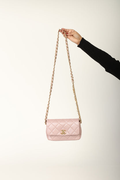 Chanel 24C Iridescent Lambskin Charm Flap Bag