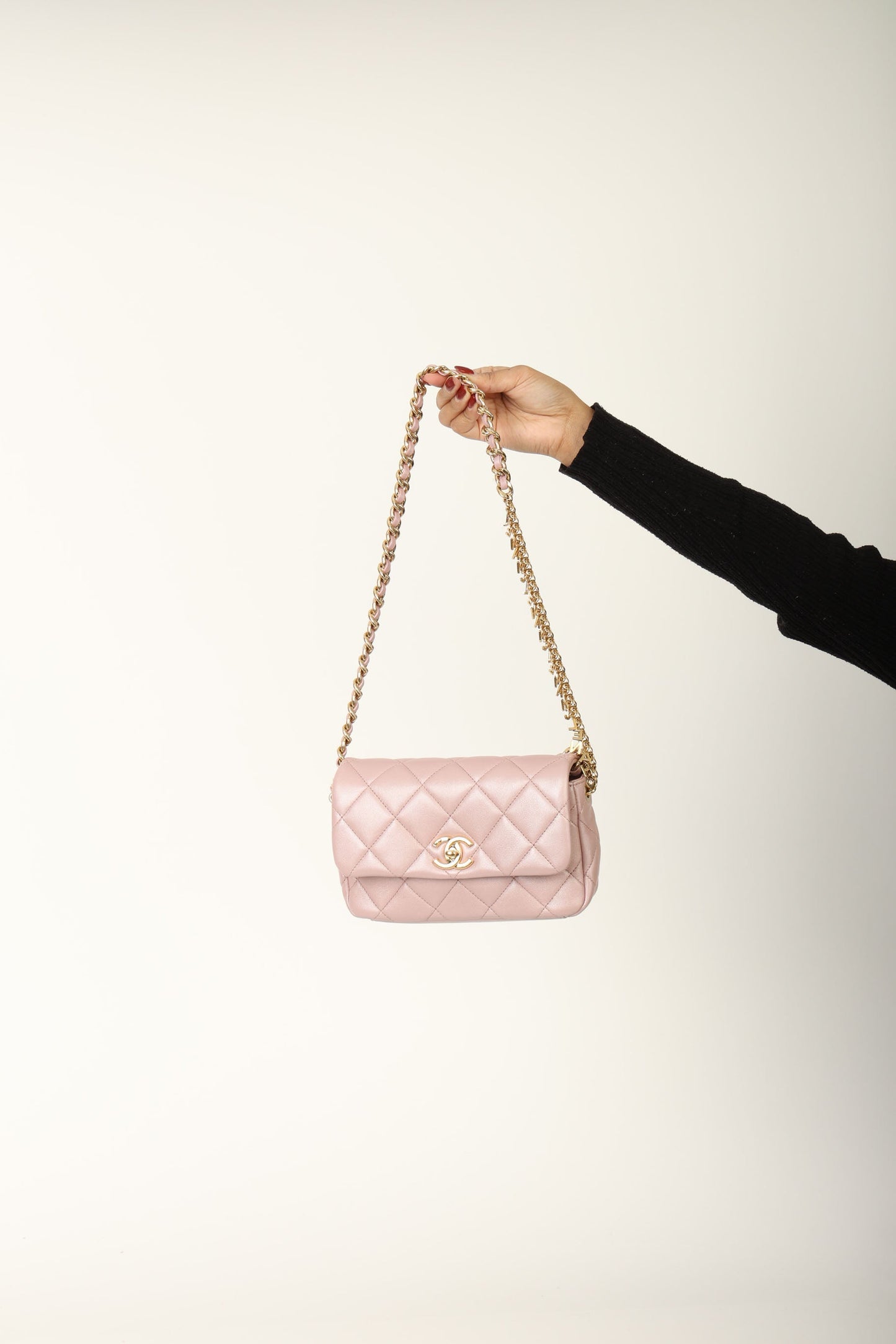 Chanel 24C Iridescent Lambskin Charm Flap Bag