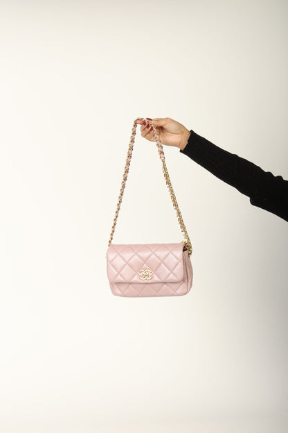 Chanel 24C Iridescent Lambskin Charm Flap Bag