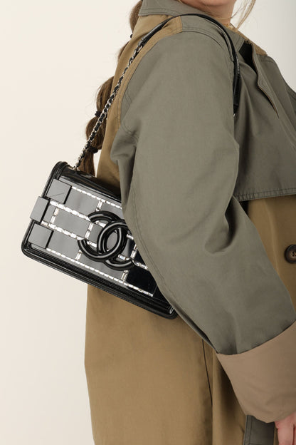 Chanel 2014 Patent Brick Crystal Flap