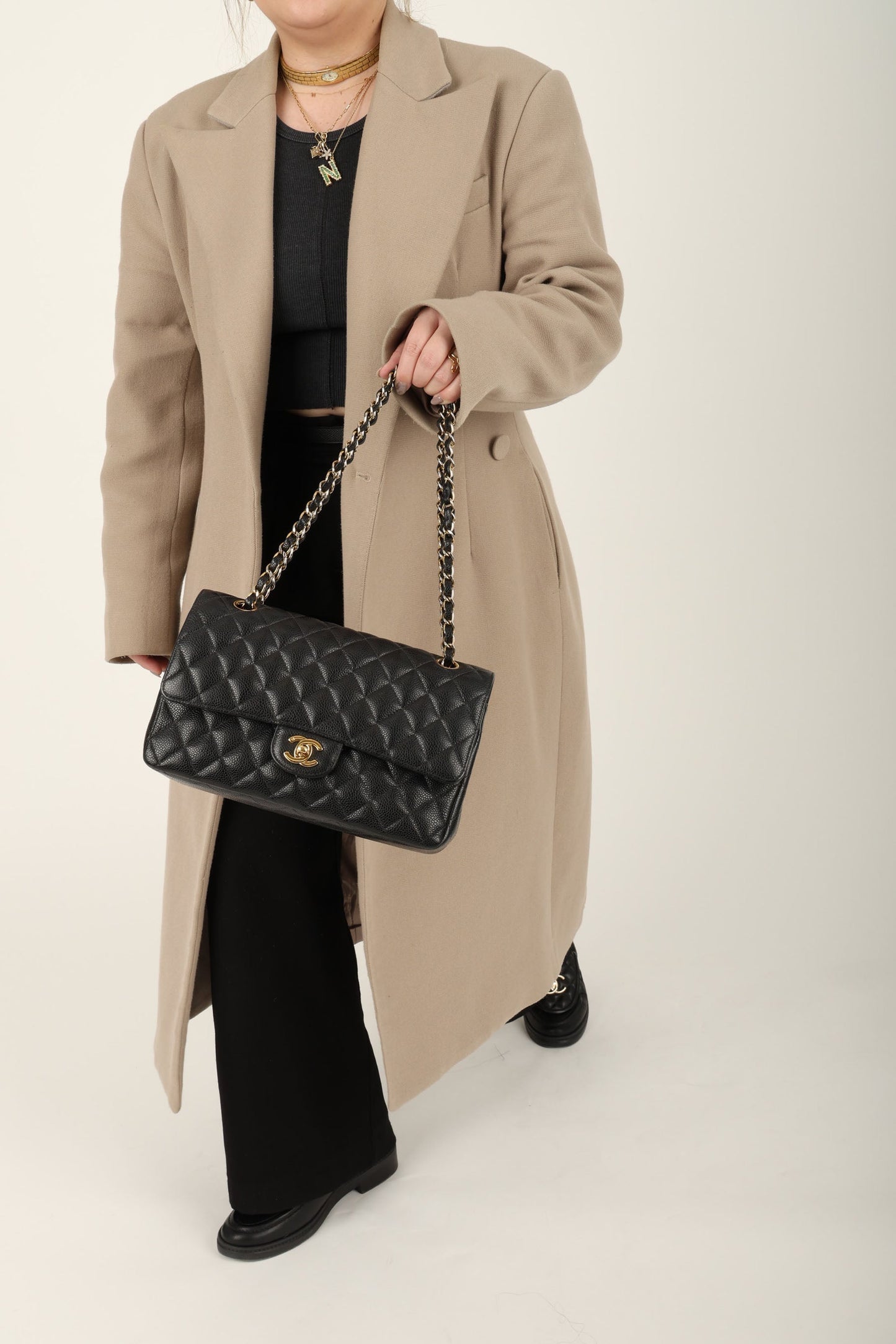 Chanel 2004 Caviar Medium Double Flap