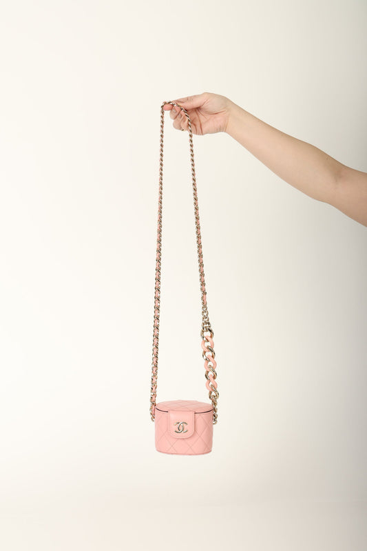 Chanel 2021 Lambskin Mini Chain Vanity