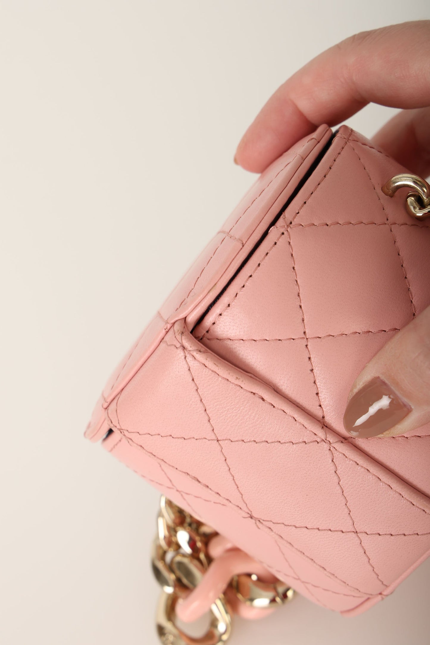 Chanel 2021 Lambskin Mini Chain Vanity