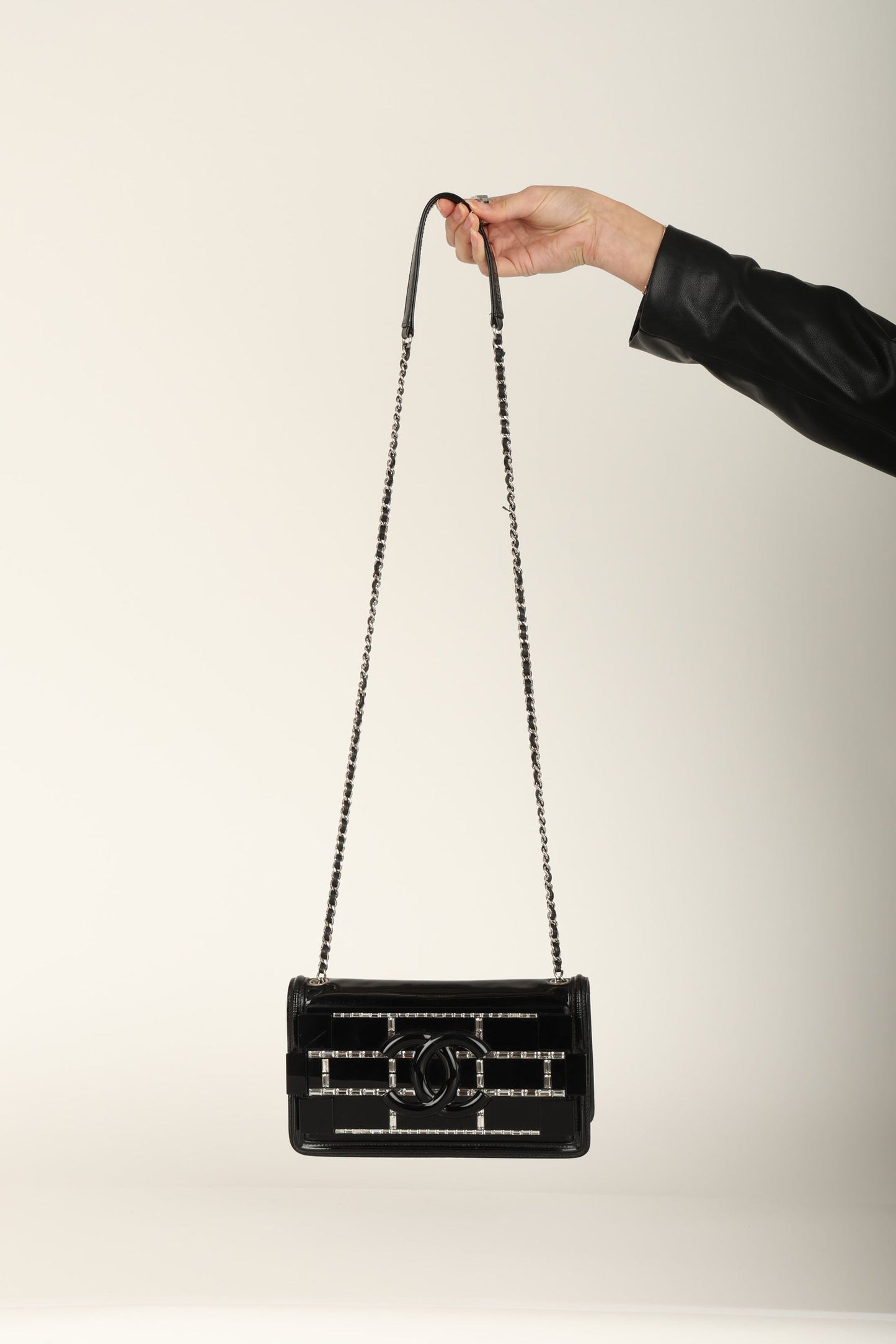 Chanel 2014 Patent Brick Crystal Flap