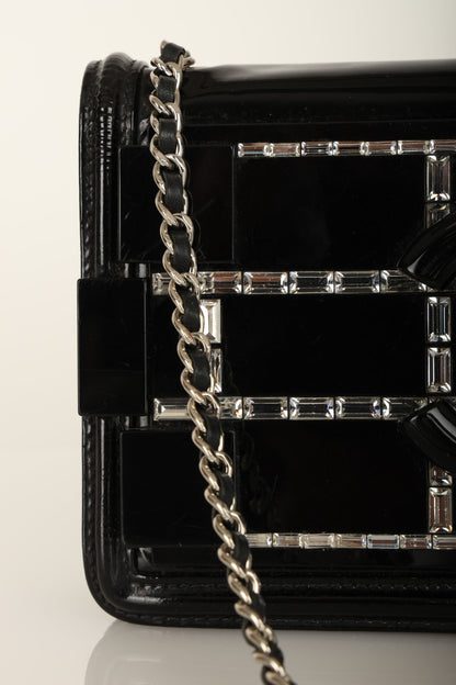 Chanel 2014 Patent Brick Crystal Flap