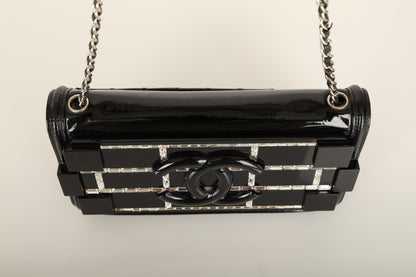 Chanel 2014 Patent Brick Crystal Flap