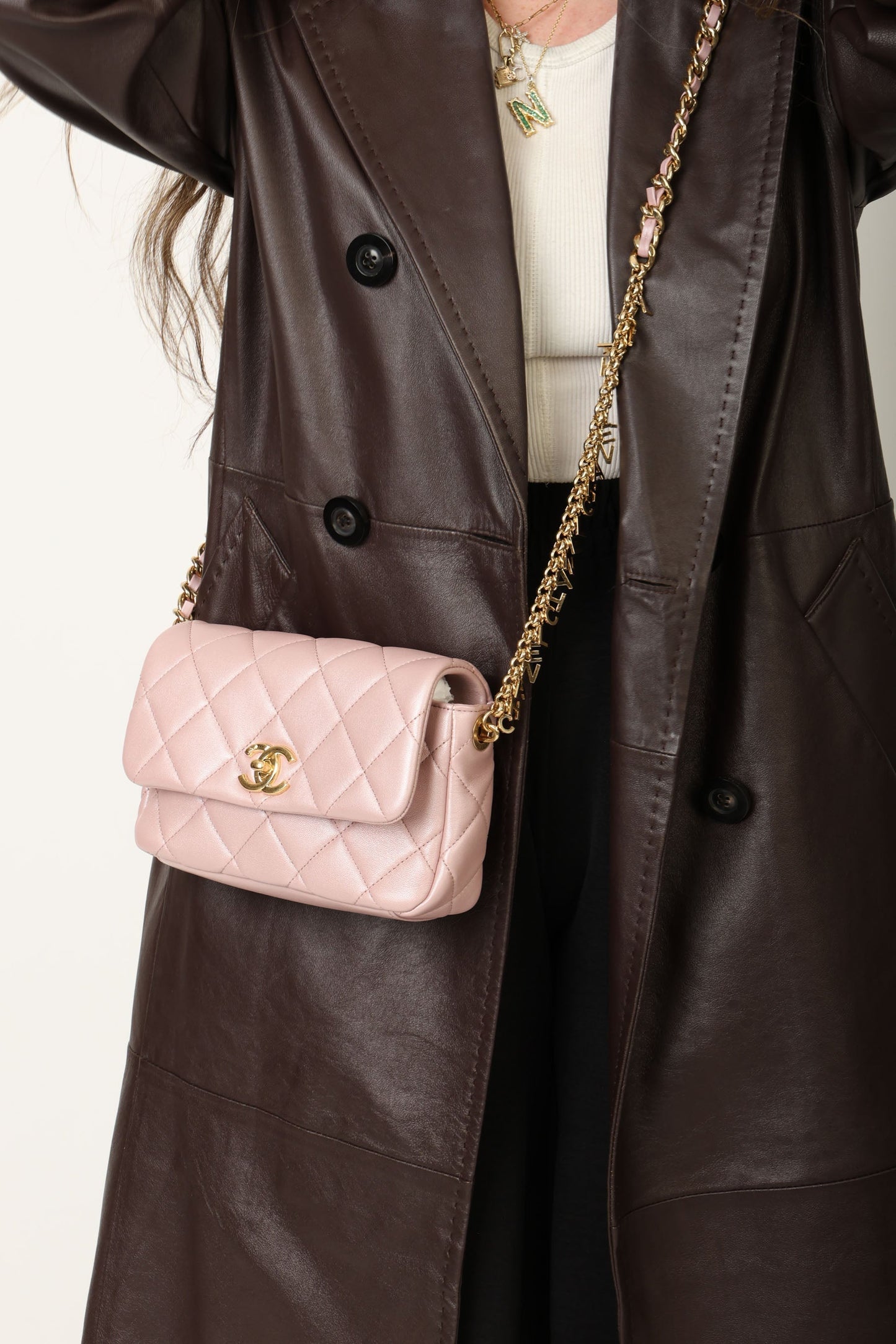 Chanel 24C Iridescent Lambskin Charm Flap Bag