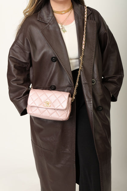 Chanel 24C Iridescent Lambskin Charm Flap Bag