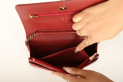 Chanel 2019 Caviar Wallet on Chain