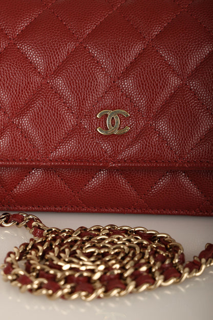 Chanel 2019 Caviar Wallet on Chain