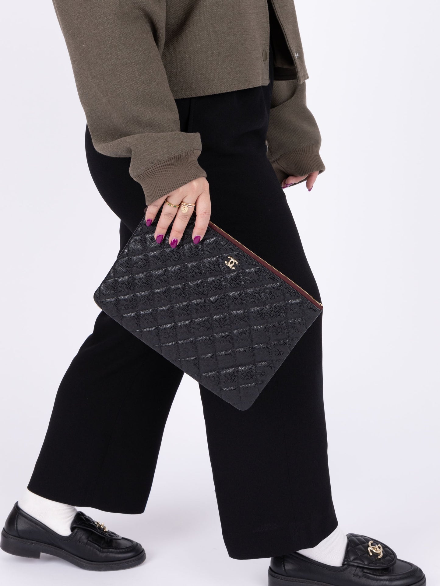 Chanel 2018 Caviar Small Zip Pouch