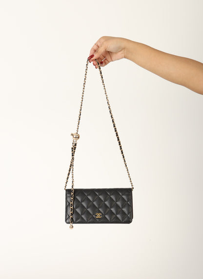 Chanel 2014 Caviar Wallet with Chain