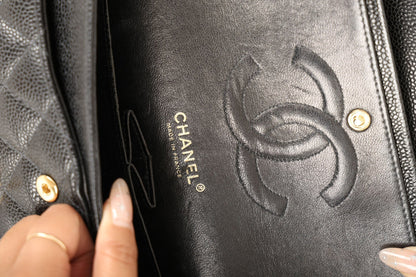 Chanel 2004 Caviar Medium Double Flap