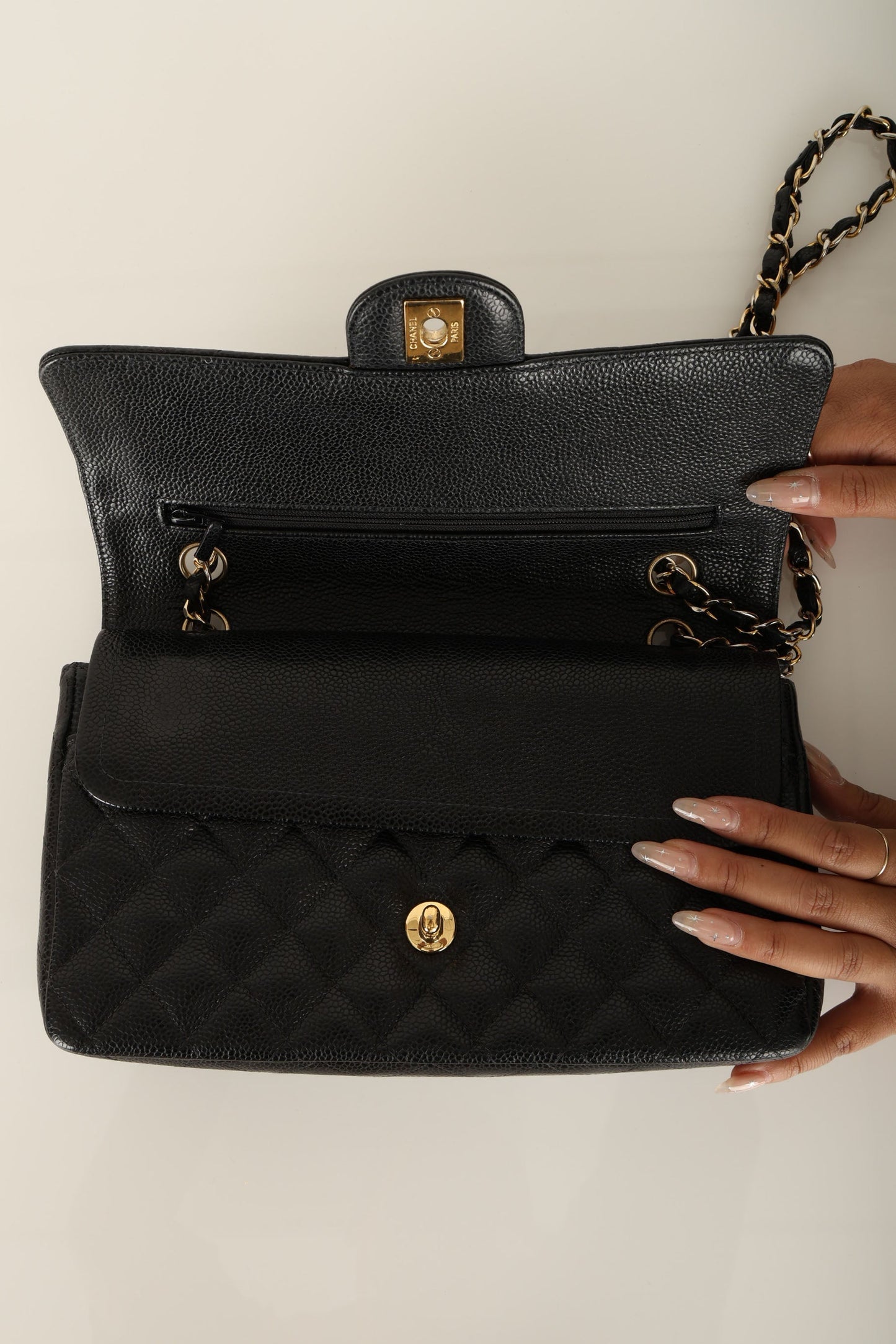 Chanel 2004 Caviar Medium Double Flap