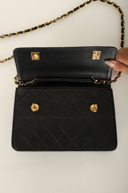 Extremely Rare Chanel 1989 Lambskin Double Turnlock Mini Briefcase