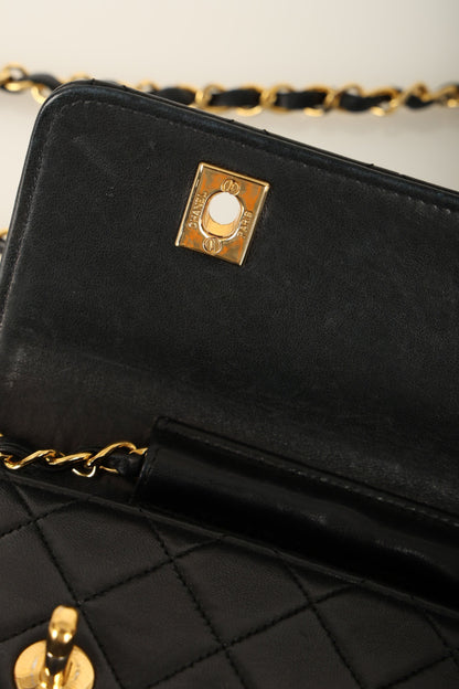 Extremely Rare Chanel 1989 Lambskin Double Turnlock Mini Briefcase