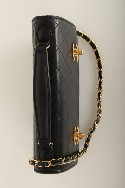Extremely Rare Chanel 1989 Lambskin Double Turnlock Mini Briefcase