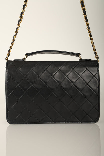 Extremely Rare Chanel 1989 Lambskin Double Turnlock Mini Briefcase