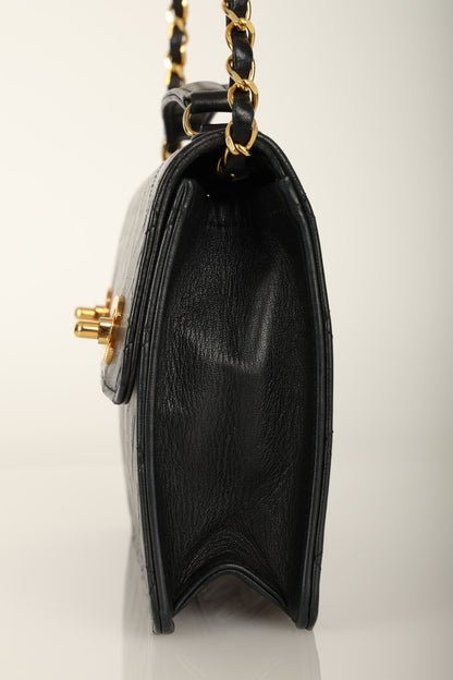 Extremely Rare Chanel 1989 Lambskin Double Turnlock Mini Briefcase