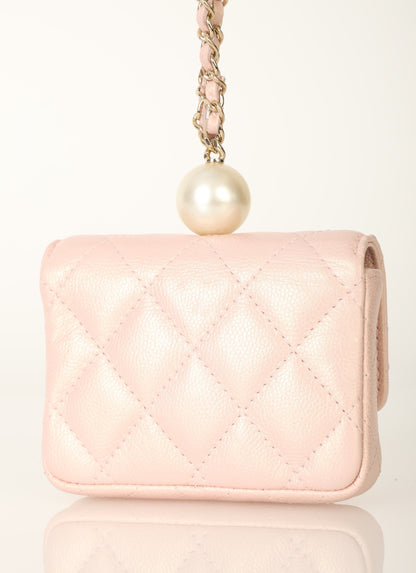 Chanel 2021 Caviar Iridescent Micro Bag