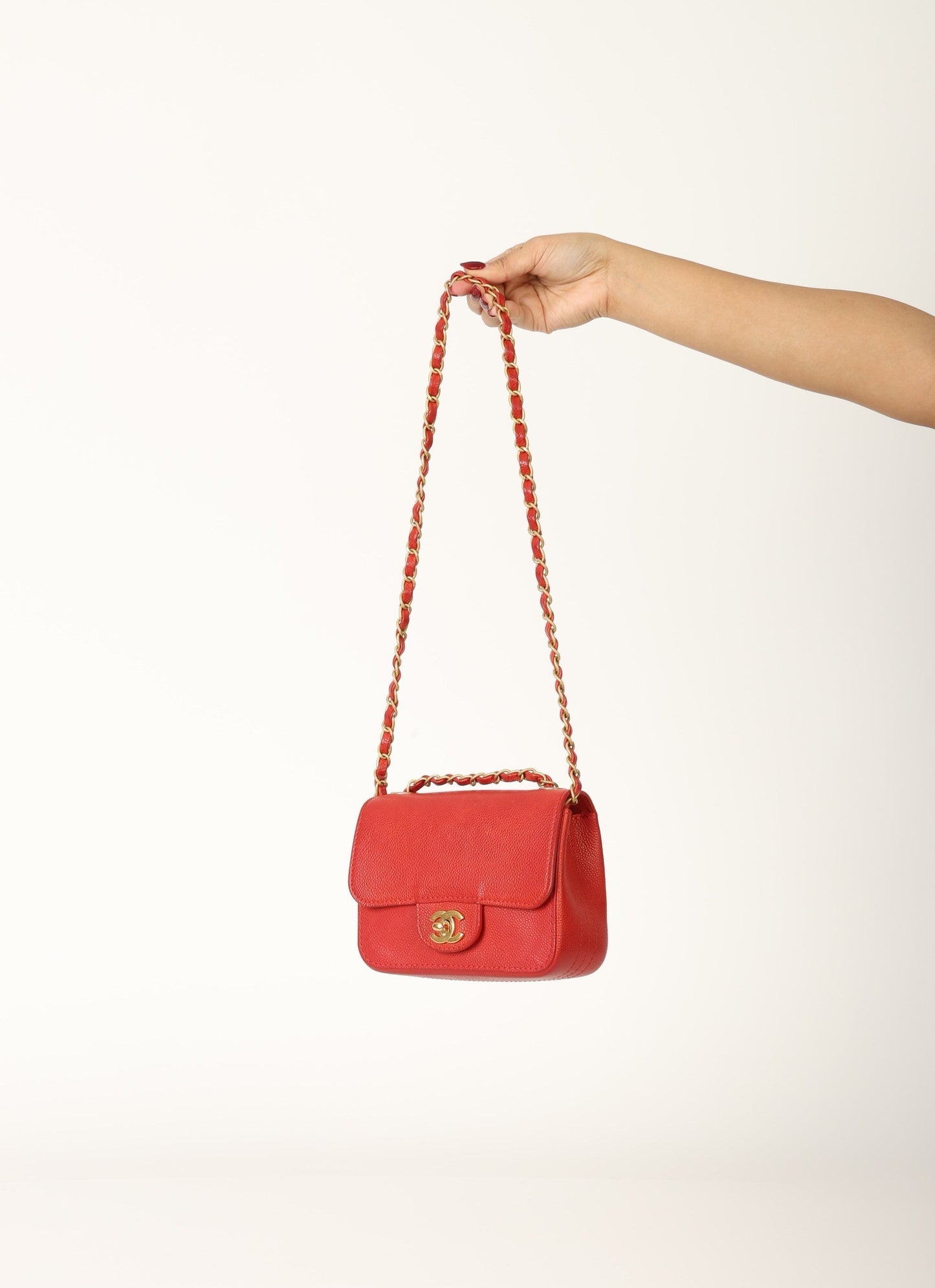 Chanel 2017 Caviar Mini Square Flap