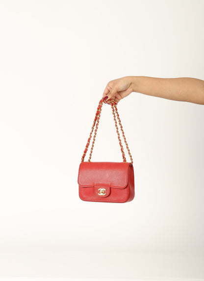 Chanel 2017 Caviar Mini Square Flap