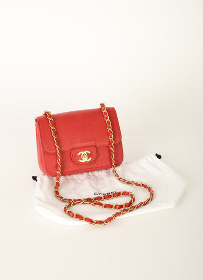Chanel 2017 Caviar Mini Square Flap