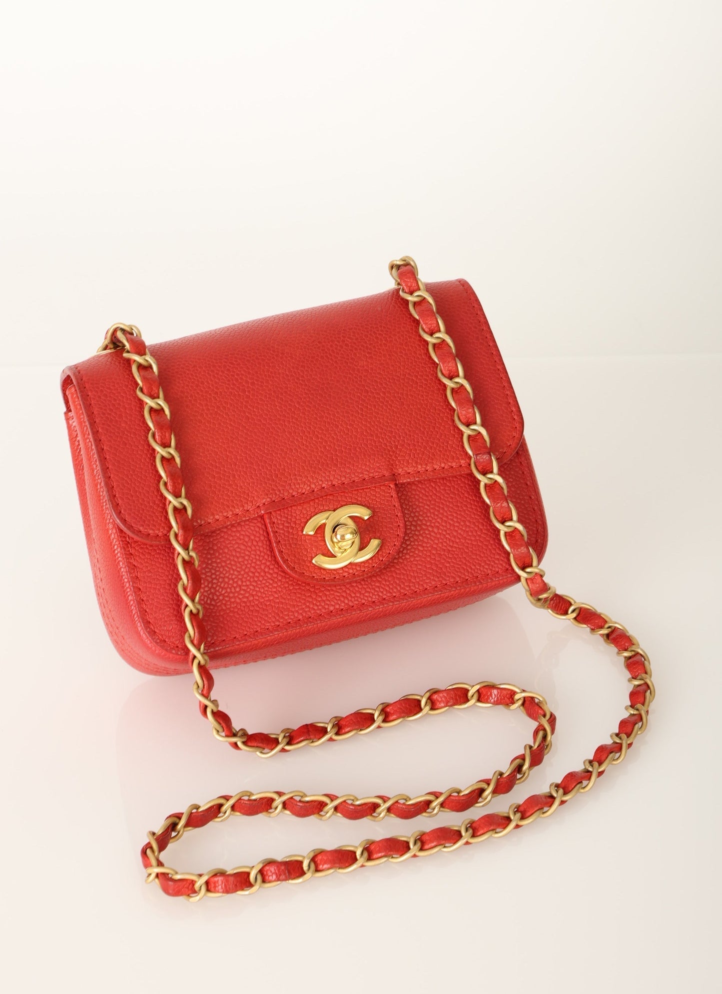 Chanel 2017 Caviar Mini Square Flap